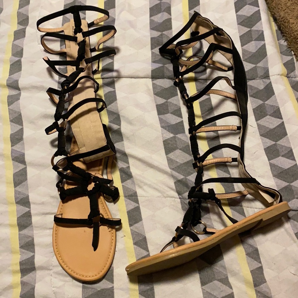 Black Gladiator Sandals